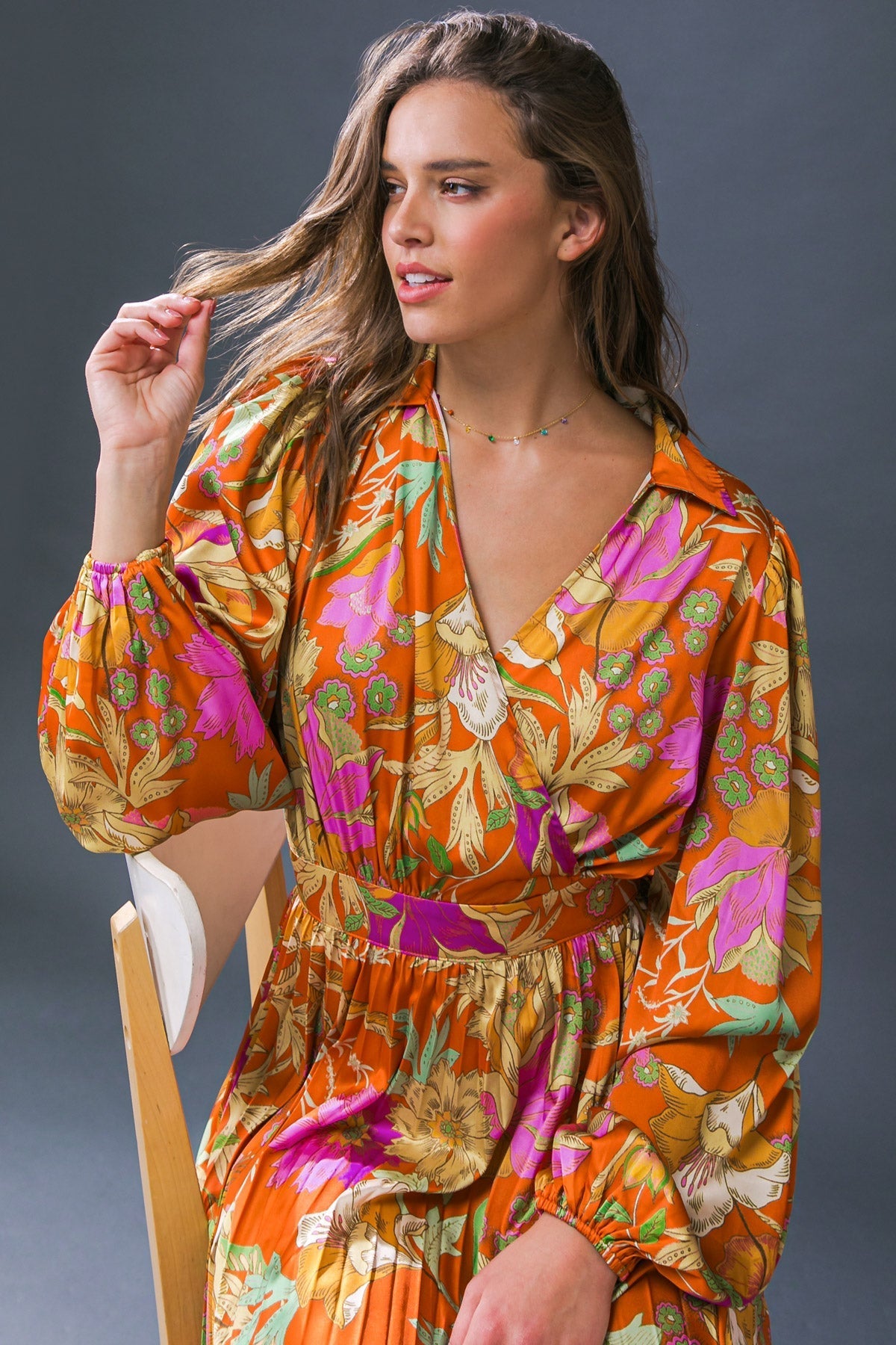 KEEP GETTING BETTER WOVEN MIDI DRESS Flying Tomato