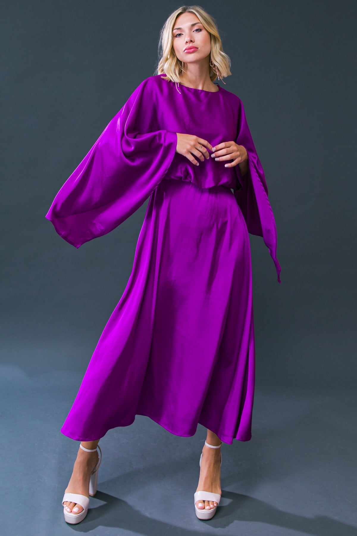 CAUGHT FEELINGS WOVEN MIDI DRESS Flying Tomato