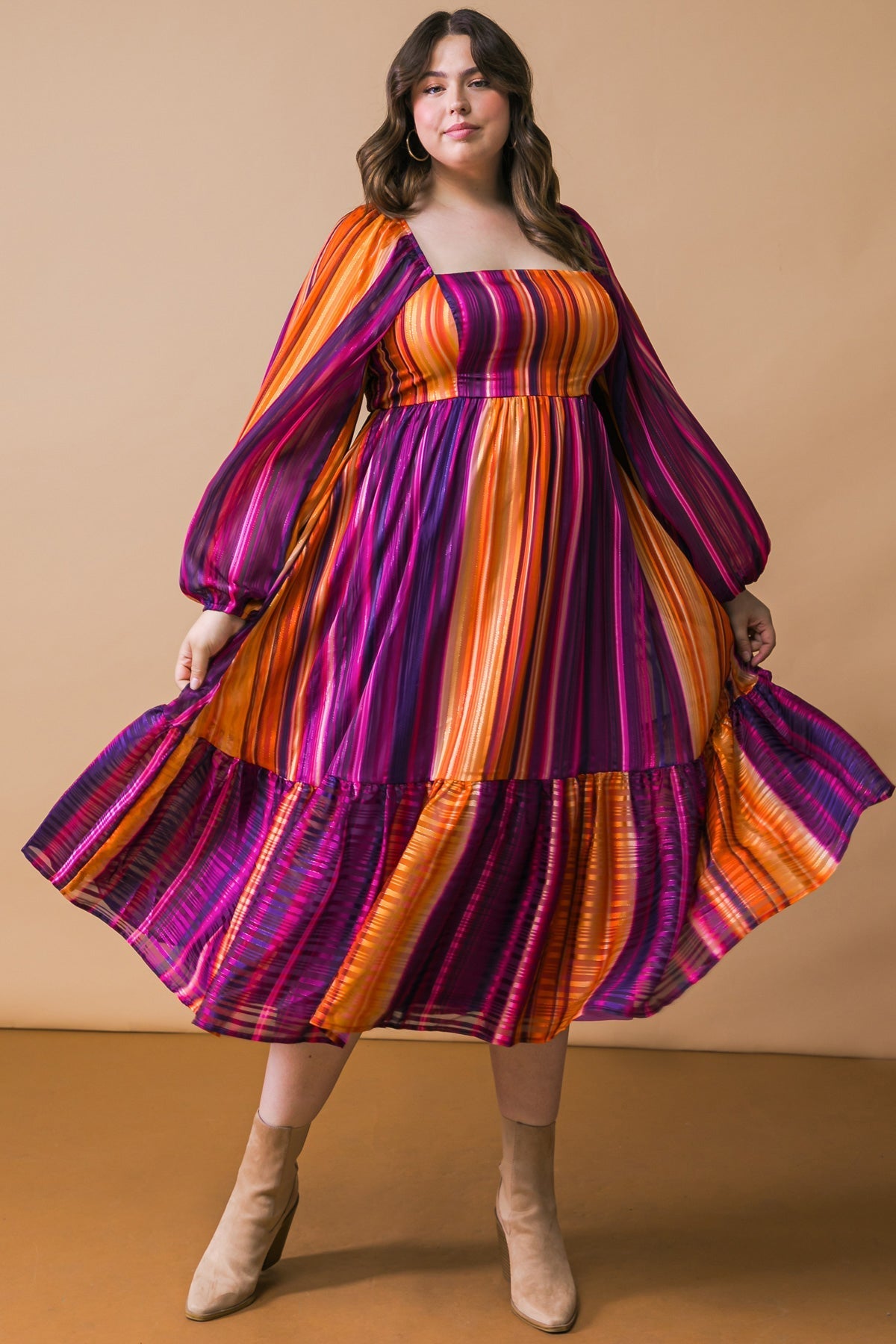 EVERYTHING YOU NEEDED WOVEN MIDI DRESS Flying Tomato