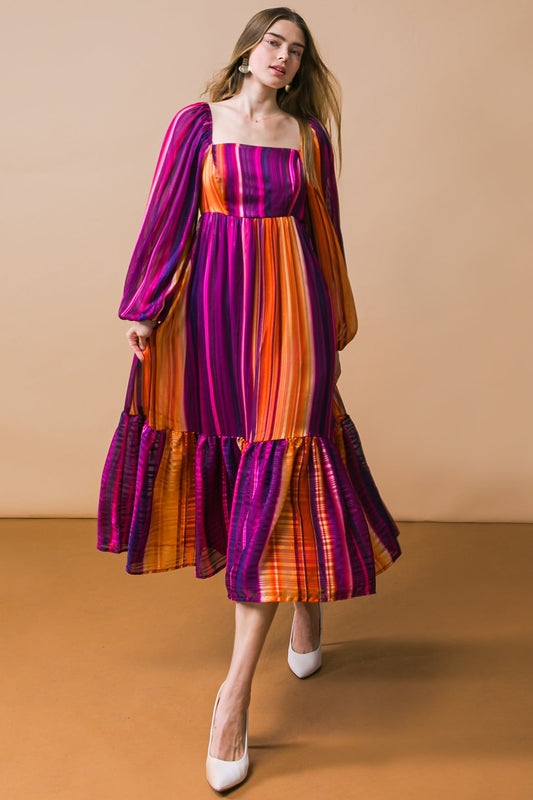 EVERYTHING YOU NEEDED WOVEN MIDI DRESS Flying Tomato