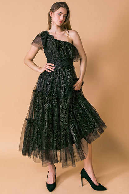 GET TO THE POINT TULLE MIDI DRESS