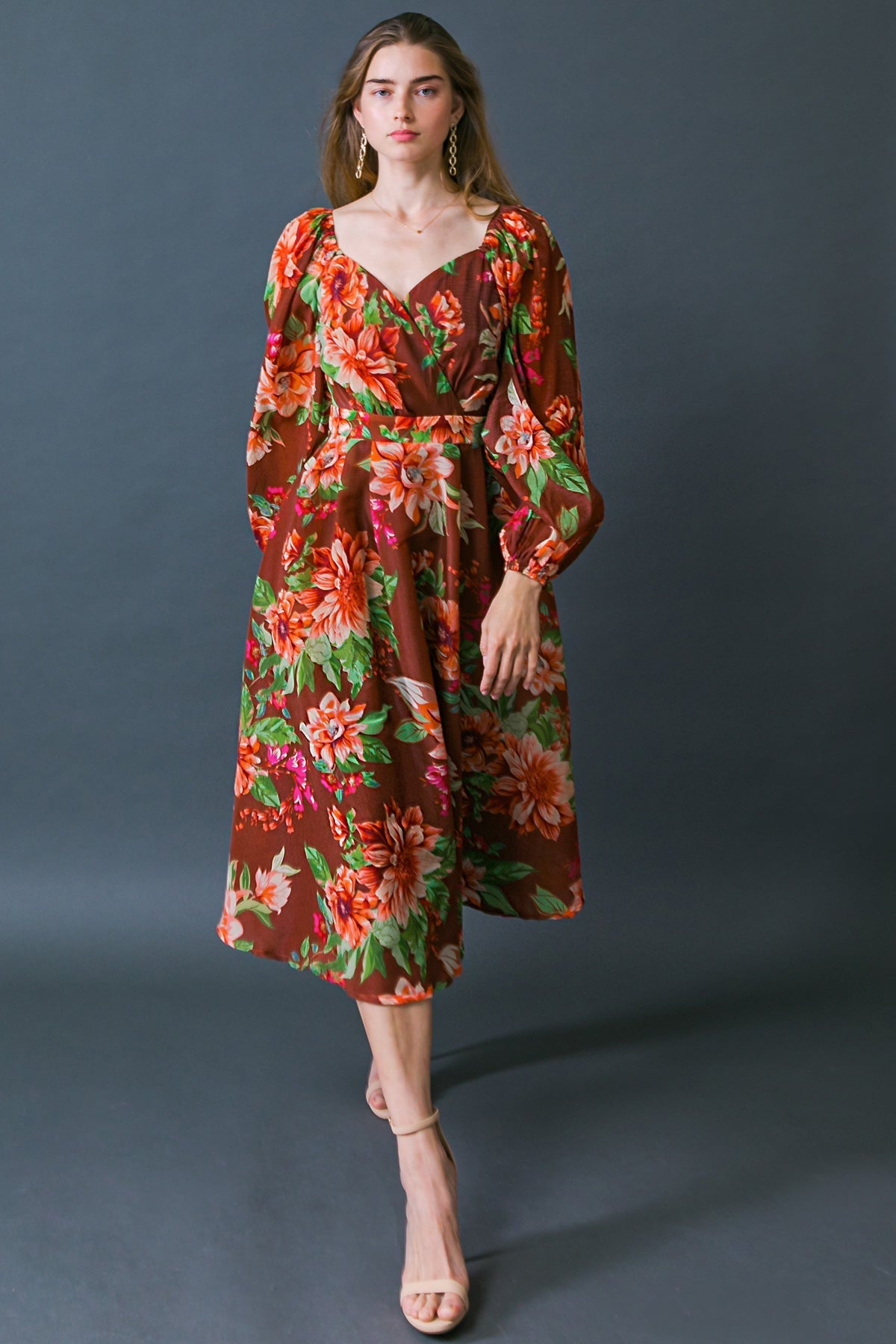 LET IT HAPPEN WOVEN ORGNZA MIDI DRESS Flying Tomato