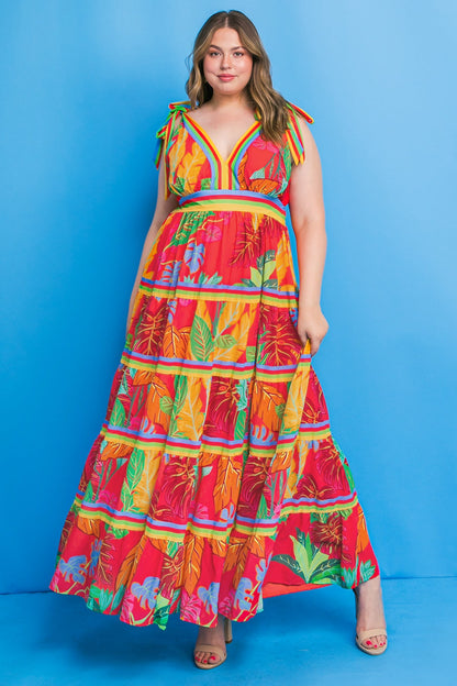 AMONG THE FLOWERS WOVEN MAXI DRESS