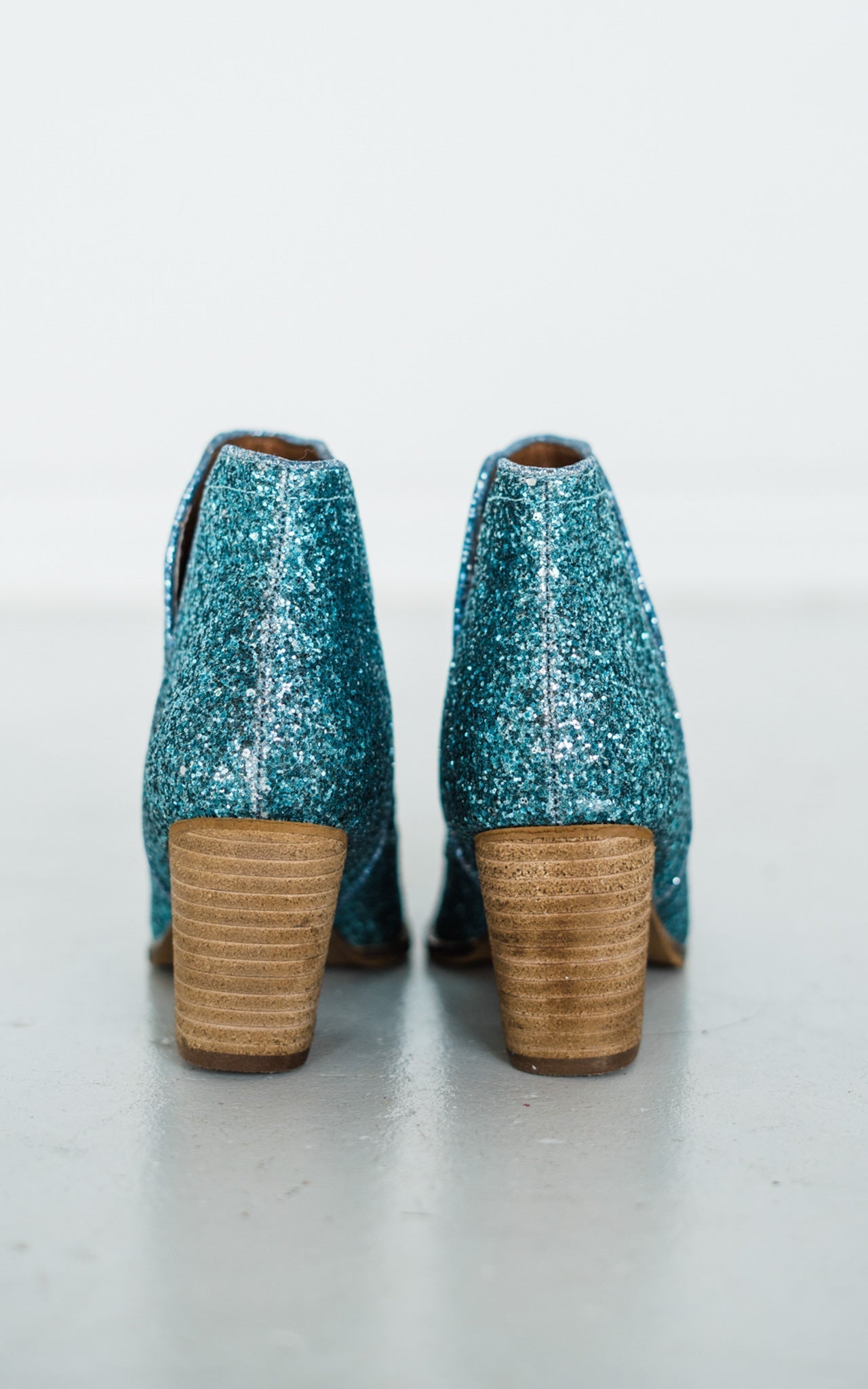 Fiera Glitter Booties Blue With Three Inch Heel Party Look Naughty Monkey