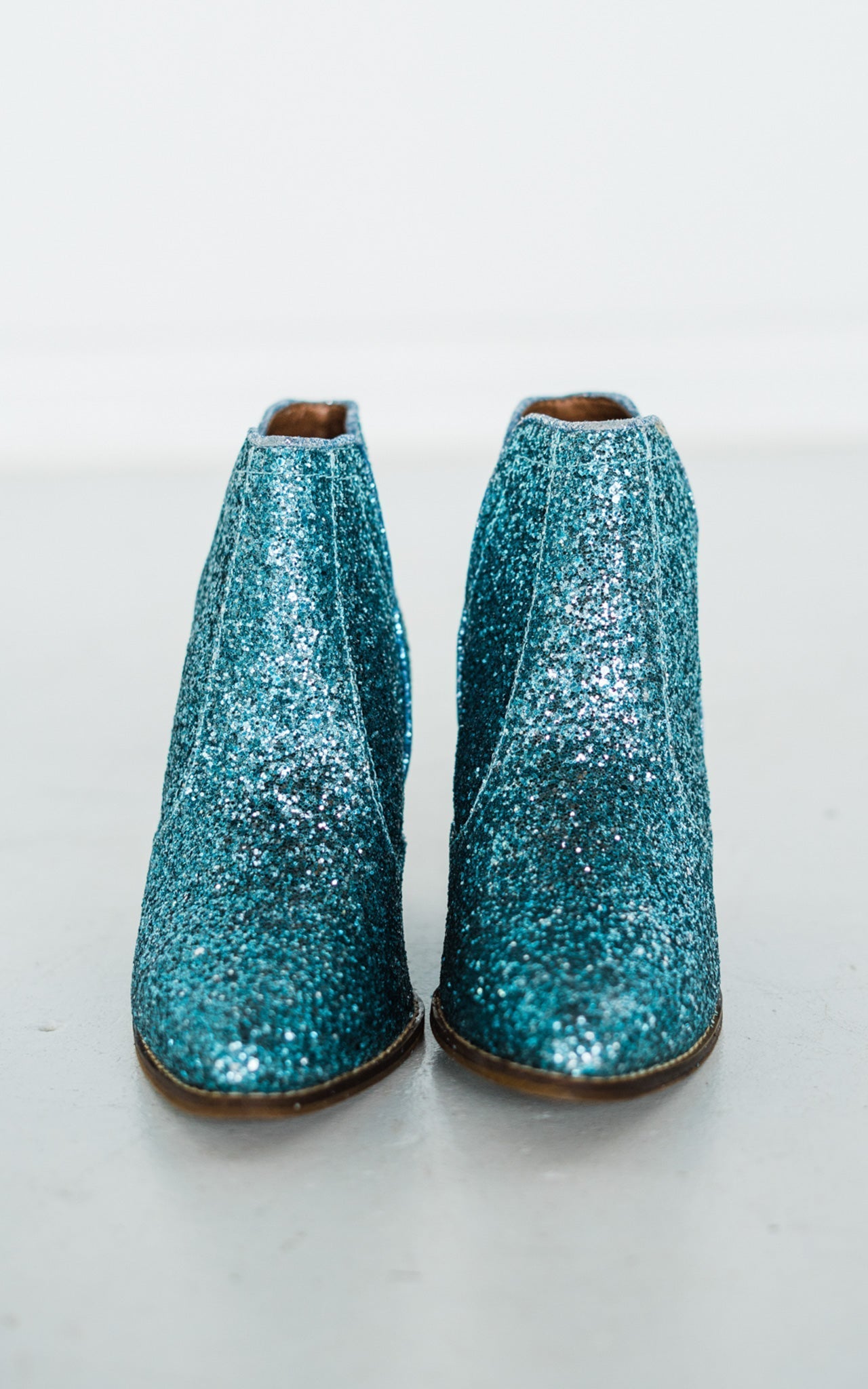 Fiera Glitter Booties Blue With Three Inch Heel Party Look Naughty Monkey