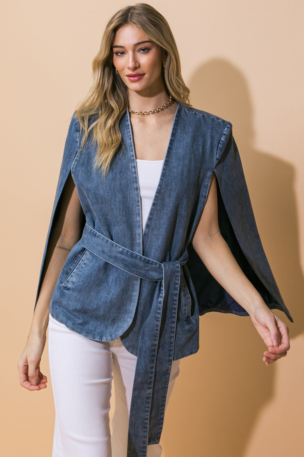 FORGOTTEN ROMANCE DENIM CAPELET