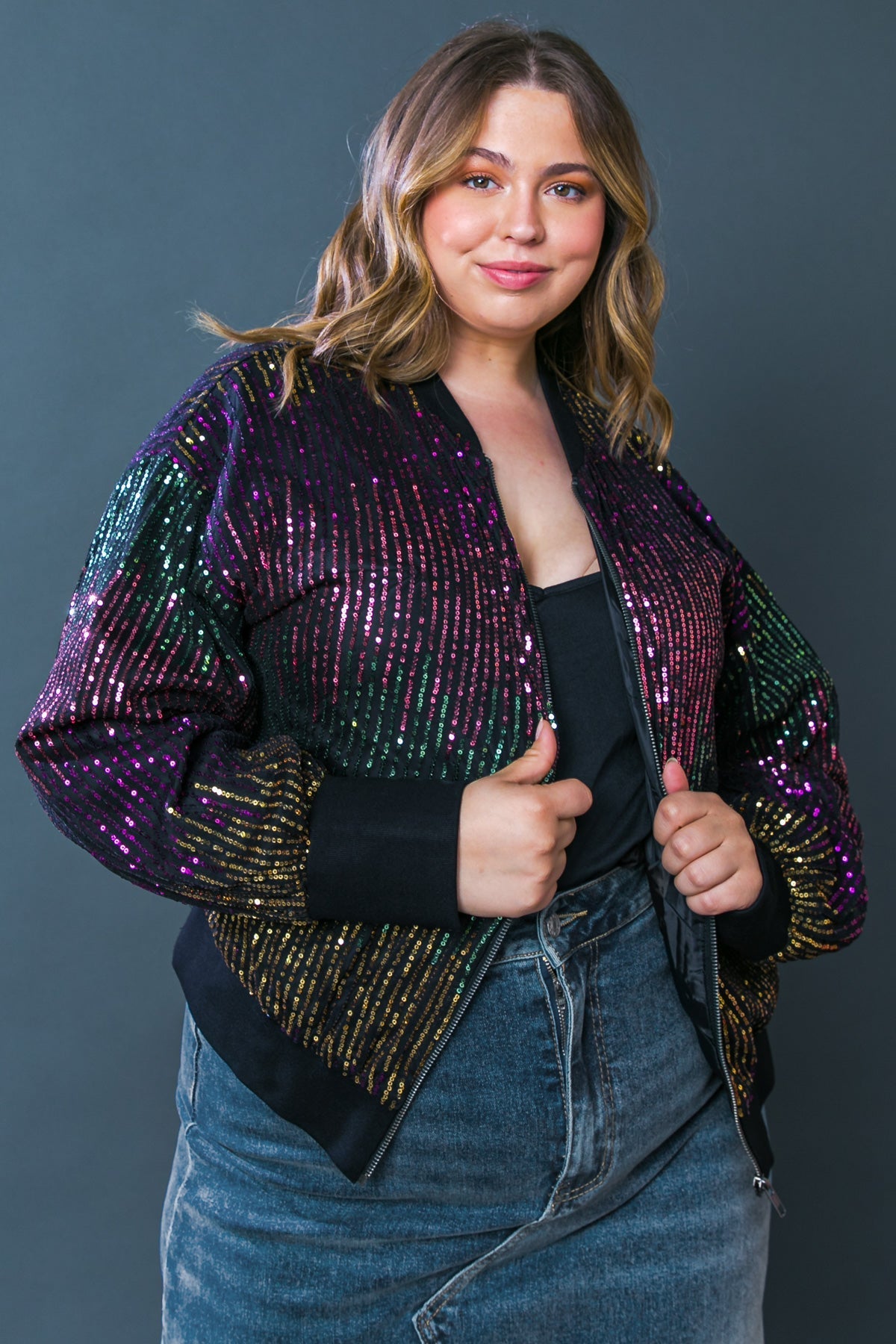 ENTERTAIN ME SEQUIN BOMBER JACKET Flying Tomato