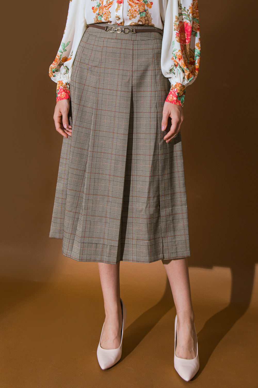 STAY BEAUTIFUL WOVEN MIDI SKIRT