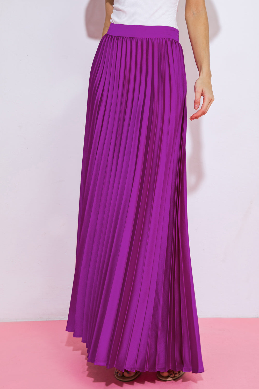 WONDERFUL WISHES SATIN MAXI SKIRT