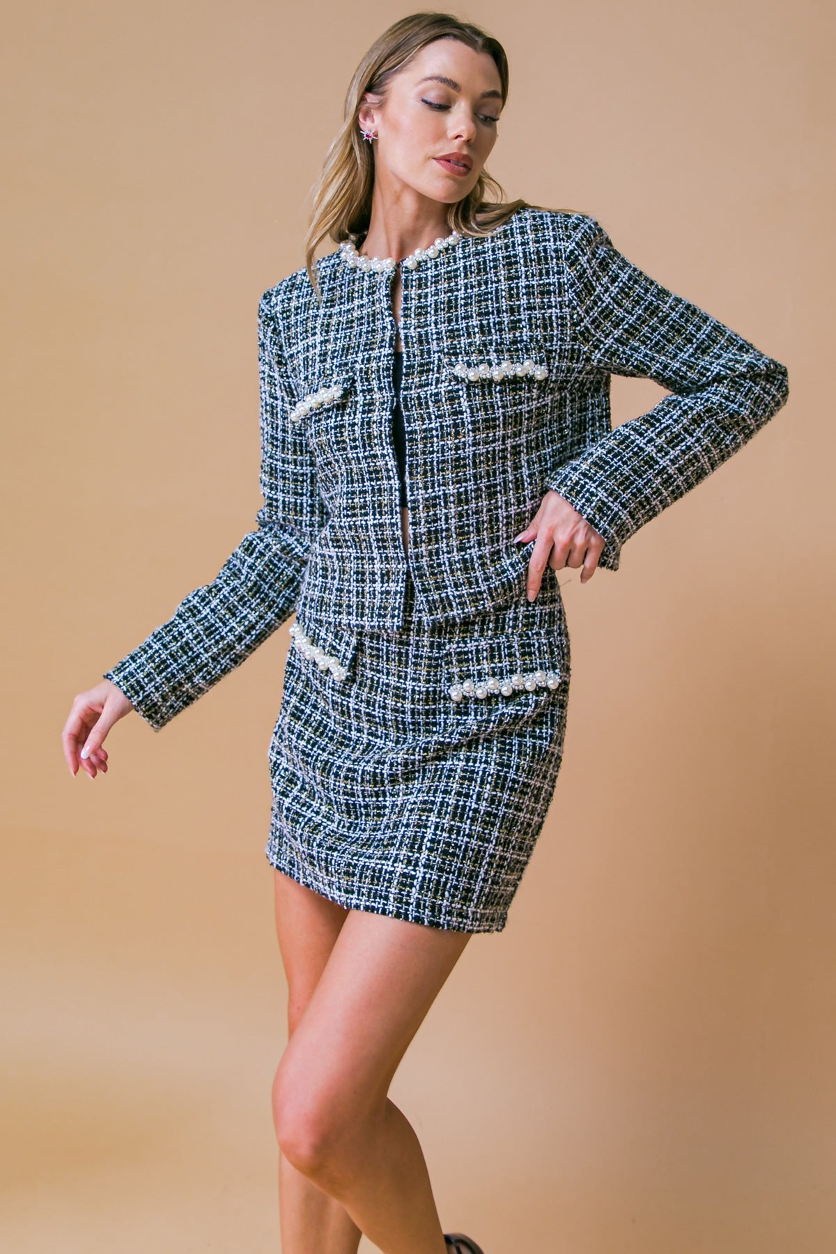 GUEST OF HONOR TWEED MINI SKIRT Flying Tomato