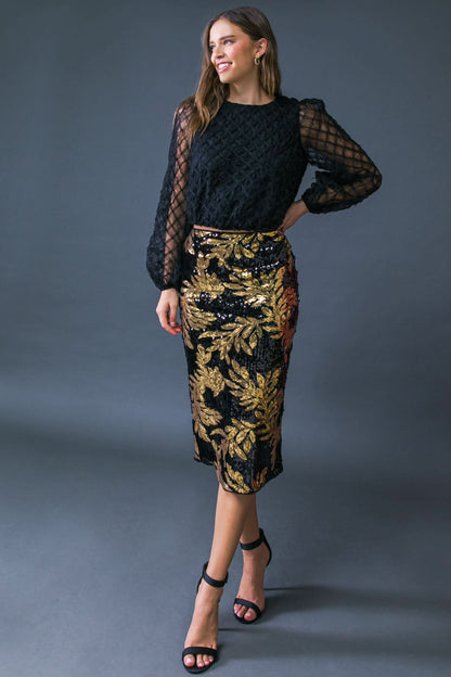 Glimmering Elegance Sequin Pencil Skirt