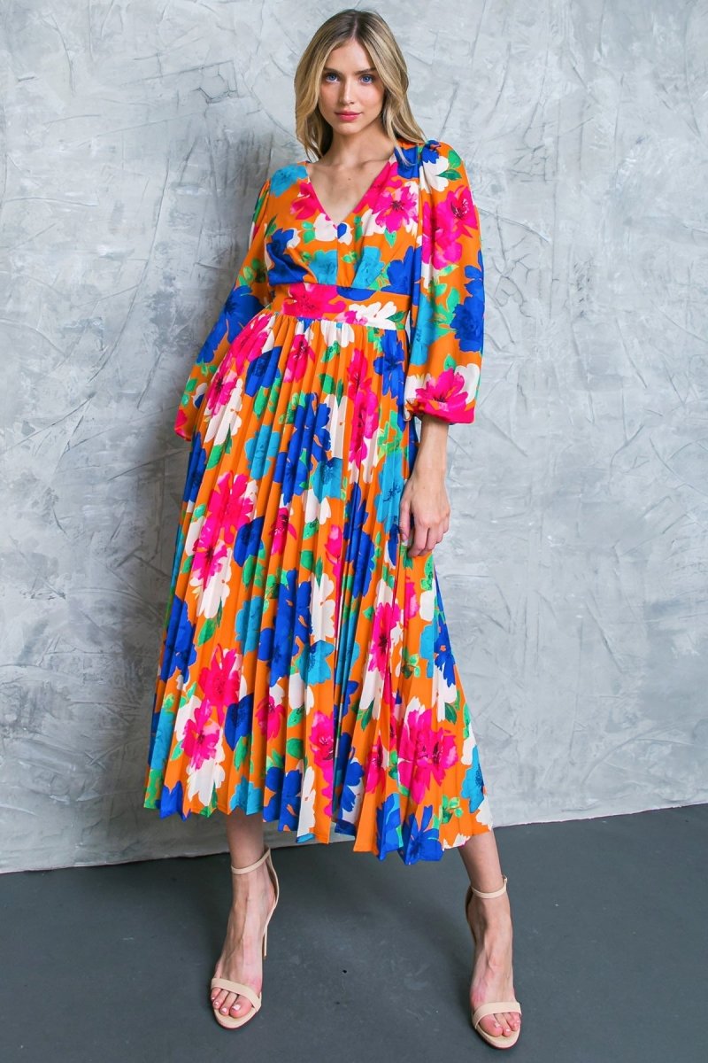 FIND YOUR FLOWERS WOVEN MIDI DRESS - Love Salve