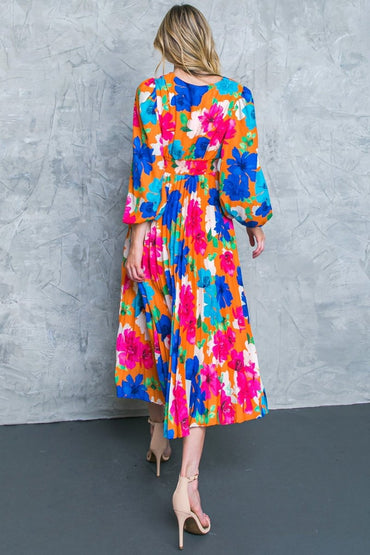 FIND YOUR FLOWERS WOVEN MIDI DRESS - Love Salve