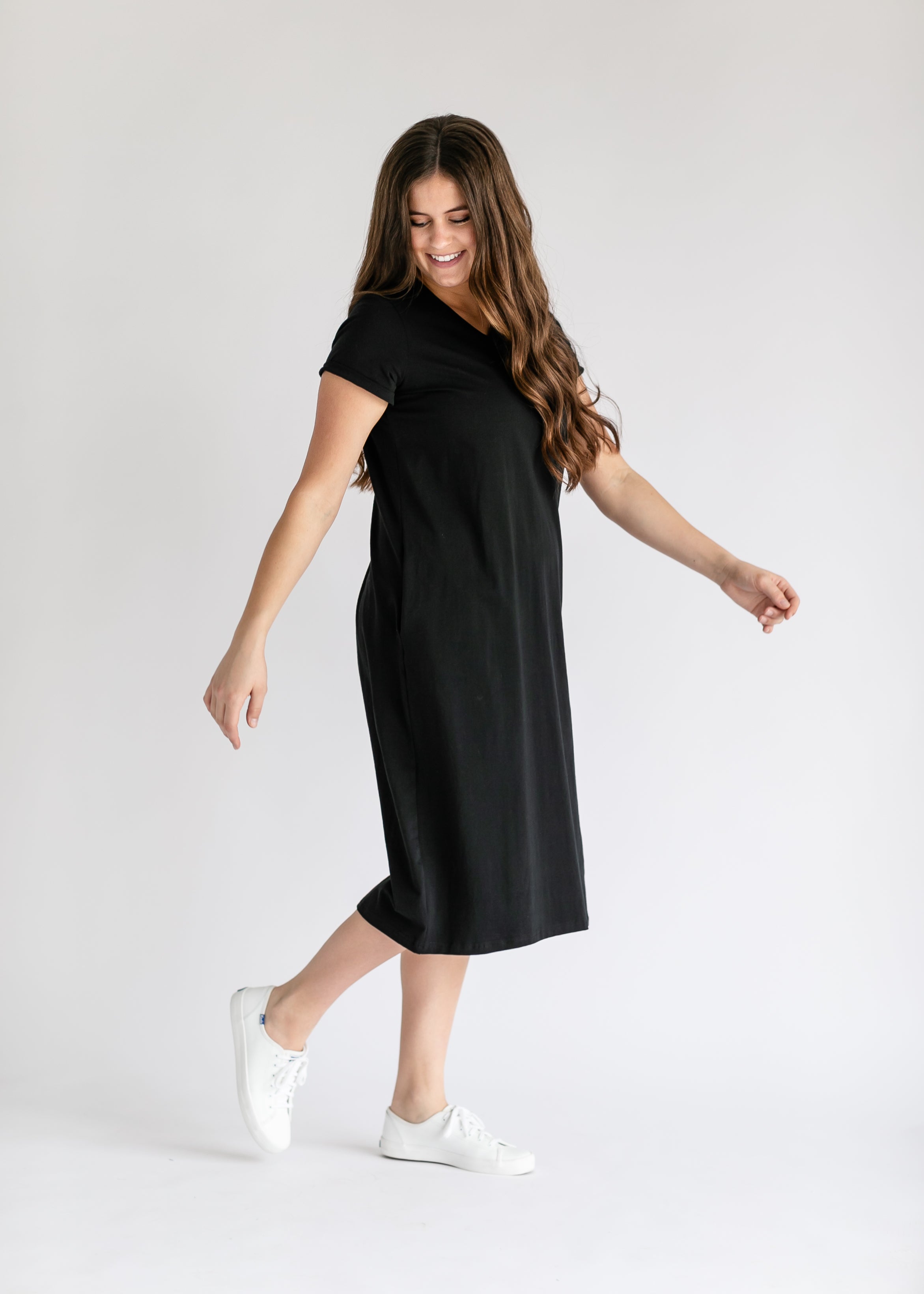 Finley V-neck T-shirt Dress Inherit Co.