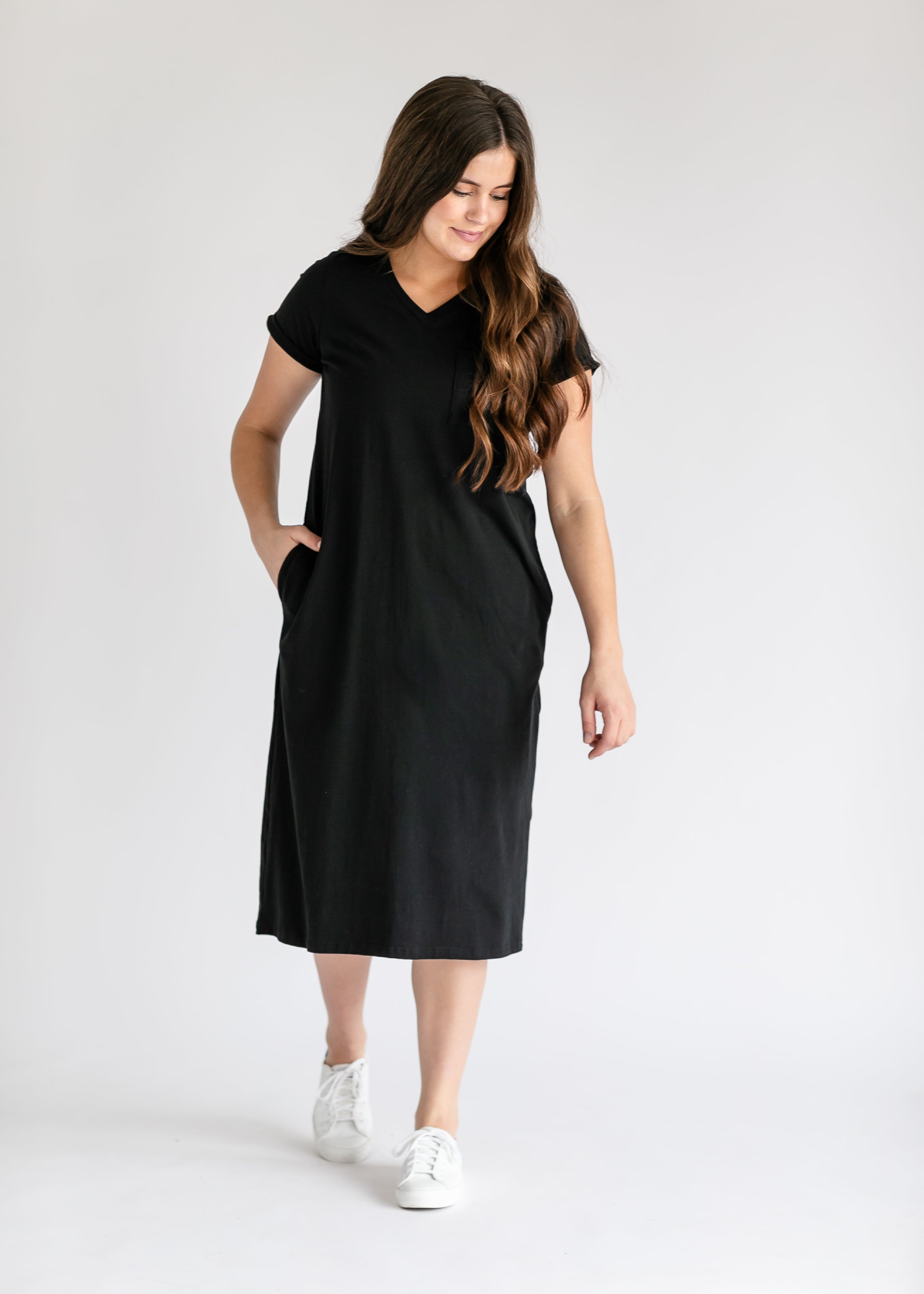 Finley V-neck T-shirt Dress Inherit Co.