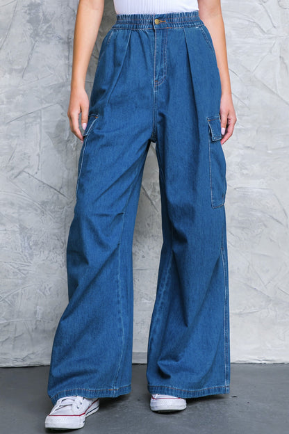 ALL THE BUZZ WASHED DENIM PANTS