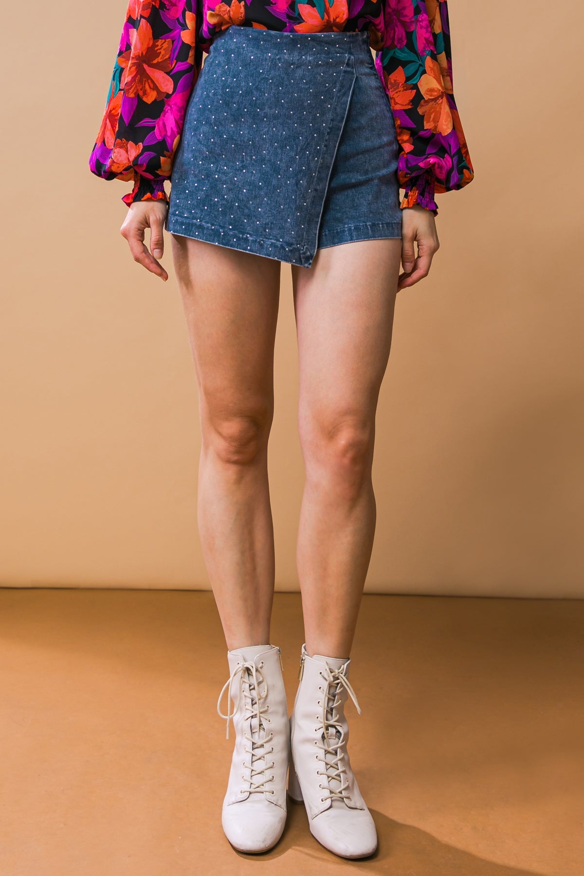 POSH POSITION DENIM SKORT