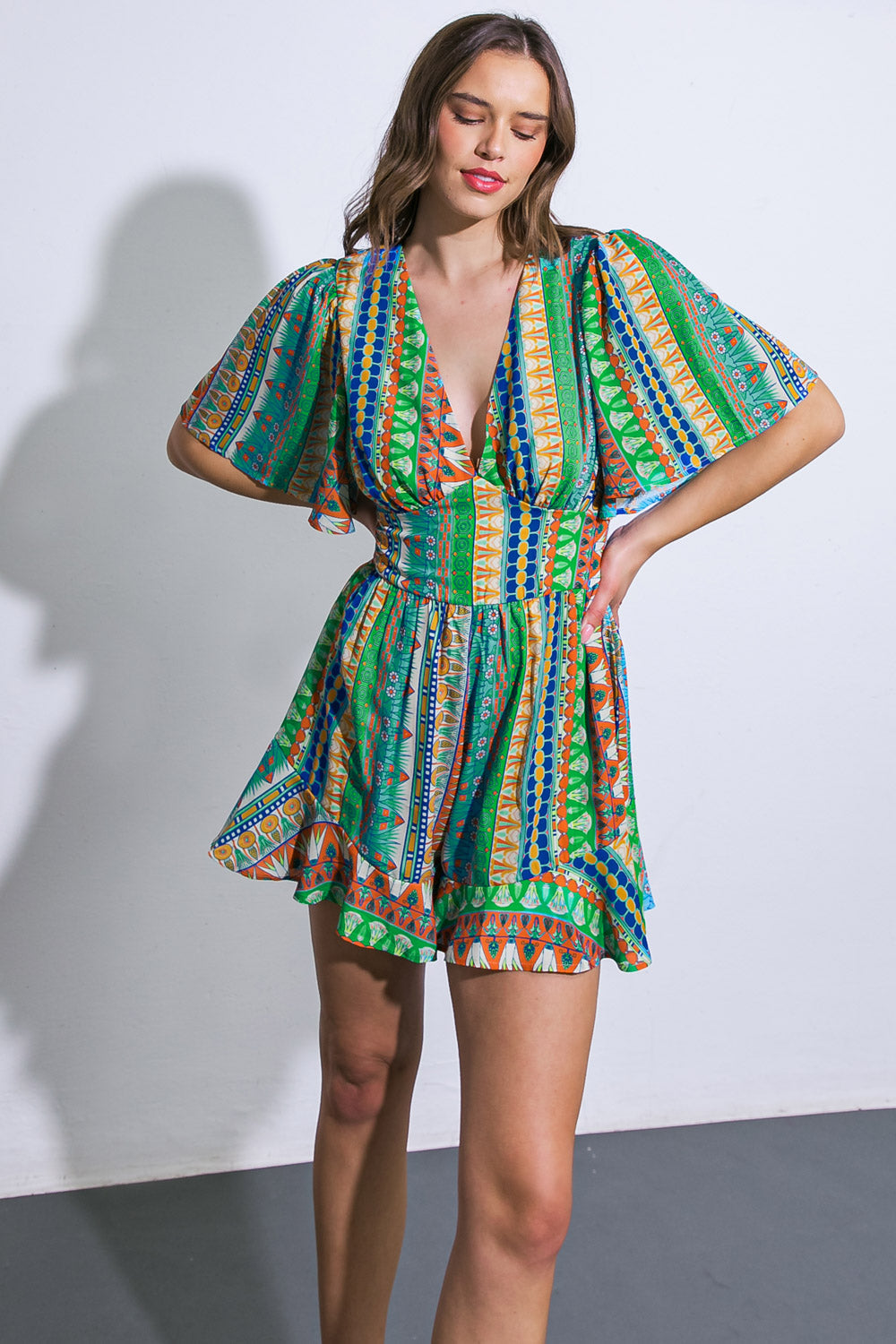REFRESHING BEAUTY WOVEN ROMPER Flying Tomato
