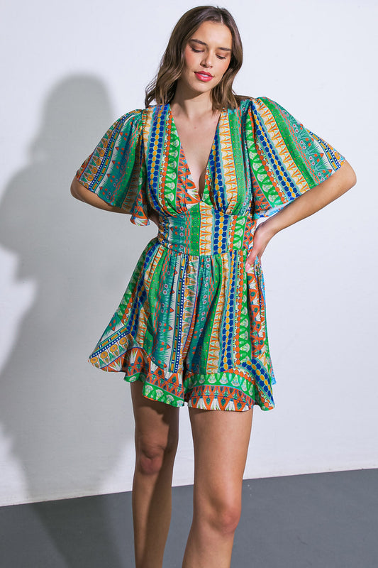 REFRESHING BEAUTY WOVEN ROMPER Flying Tomato
