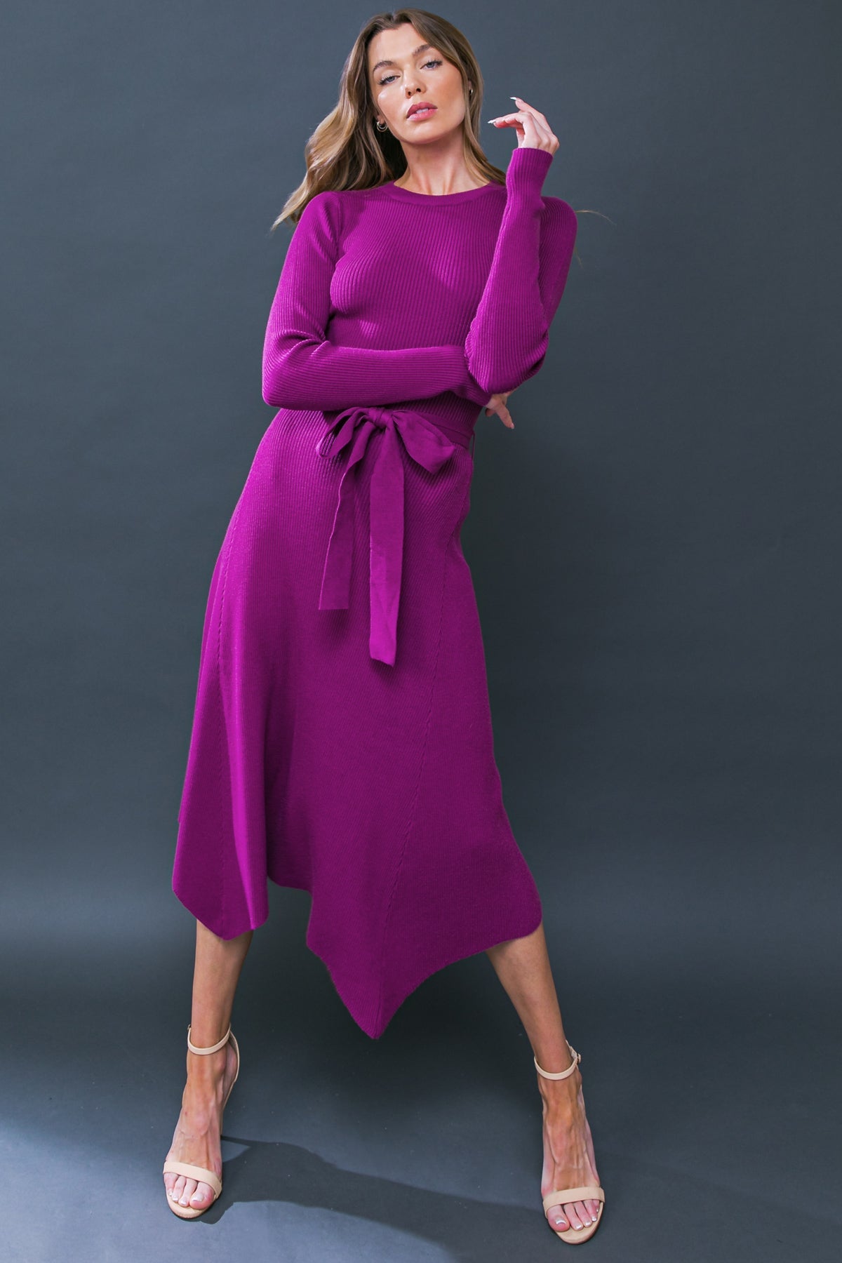 COMFORT ZONE SWEATER MIDI DRESS