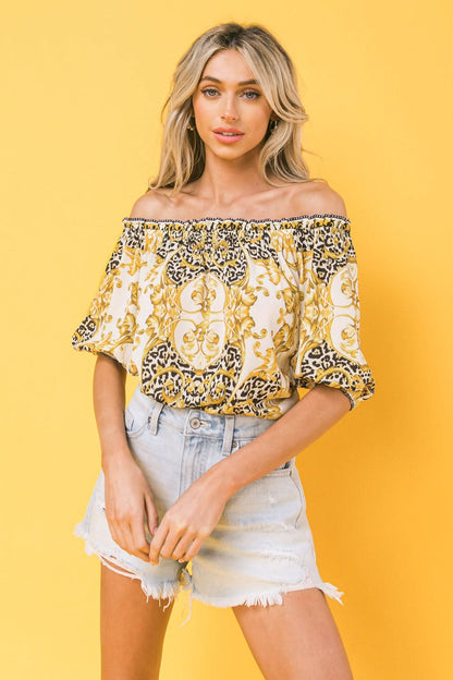 ENDURING ELEGANCE OFF SHOULDER TOP