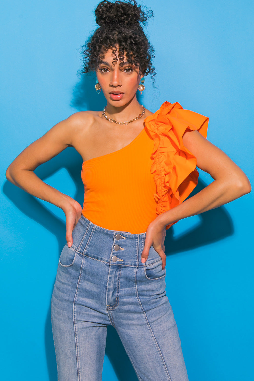 DREAMWORLD OFF THE SHOULDER WOVEN BODYSUIT Flying Tomato