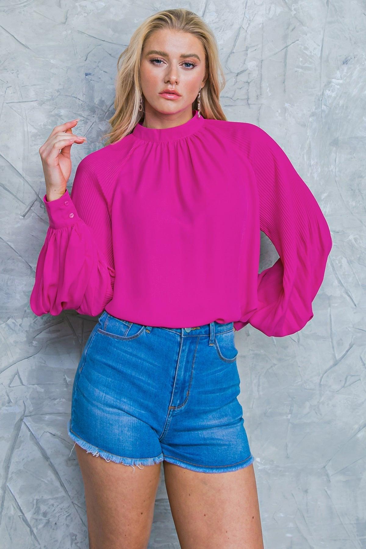 Flying Tomato MAKE NO MISTAKES WOVEN TOP, a side view highlighting the comfortable fit and elegant drape of this versatile wo