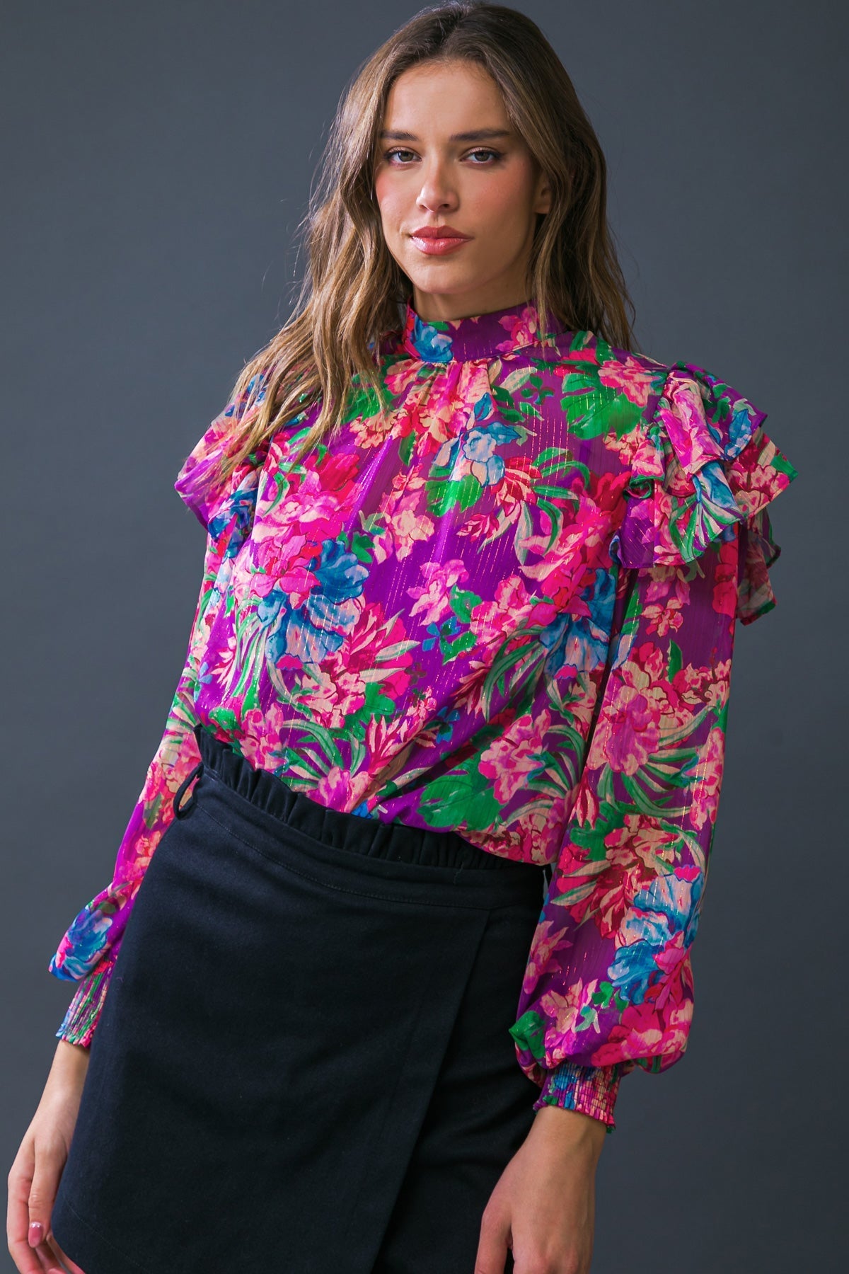 MAKES ME HAPPY WOVEN TOP Flying Tomato