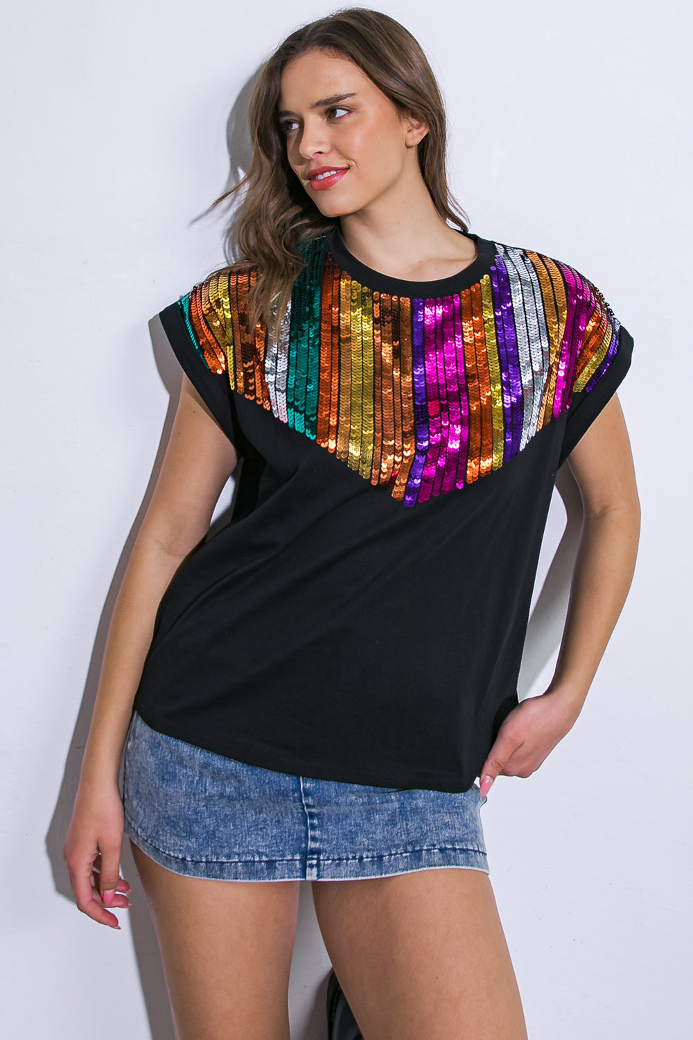 HOW I'M FEELING BLACK KNIT TOP Flying Tomato