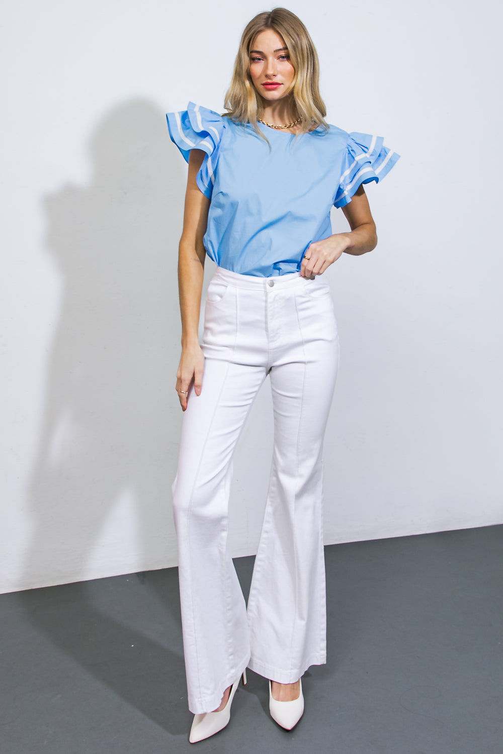 NICE AS CAN BE WOVEN TOP Flying Tomato