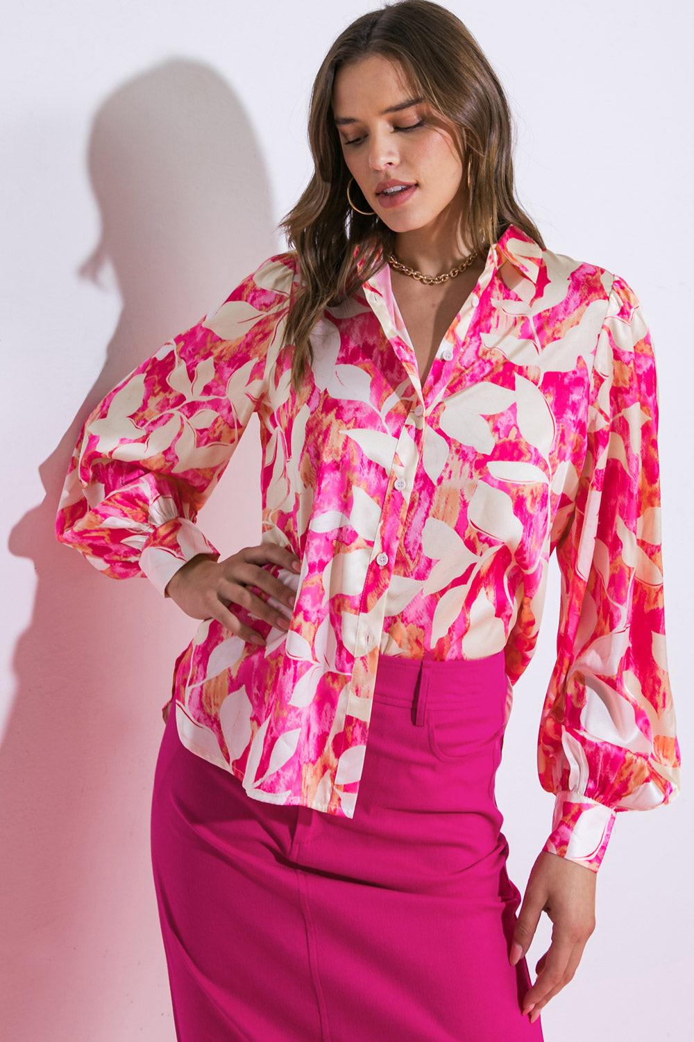 Flying Tomato COMING TO MY SENSES WOVEN TOP, a stylish and versatile women's woven top, full front view.