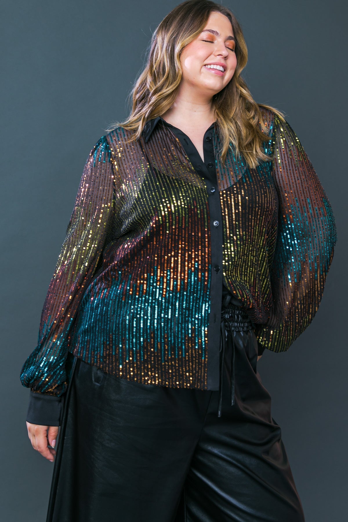 CAUSE A COMMOTION SEQUIN BLOUSE Flying Tomato