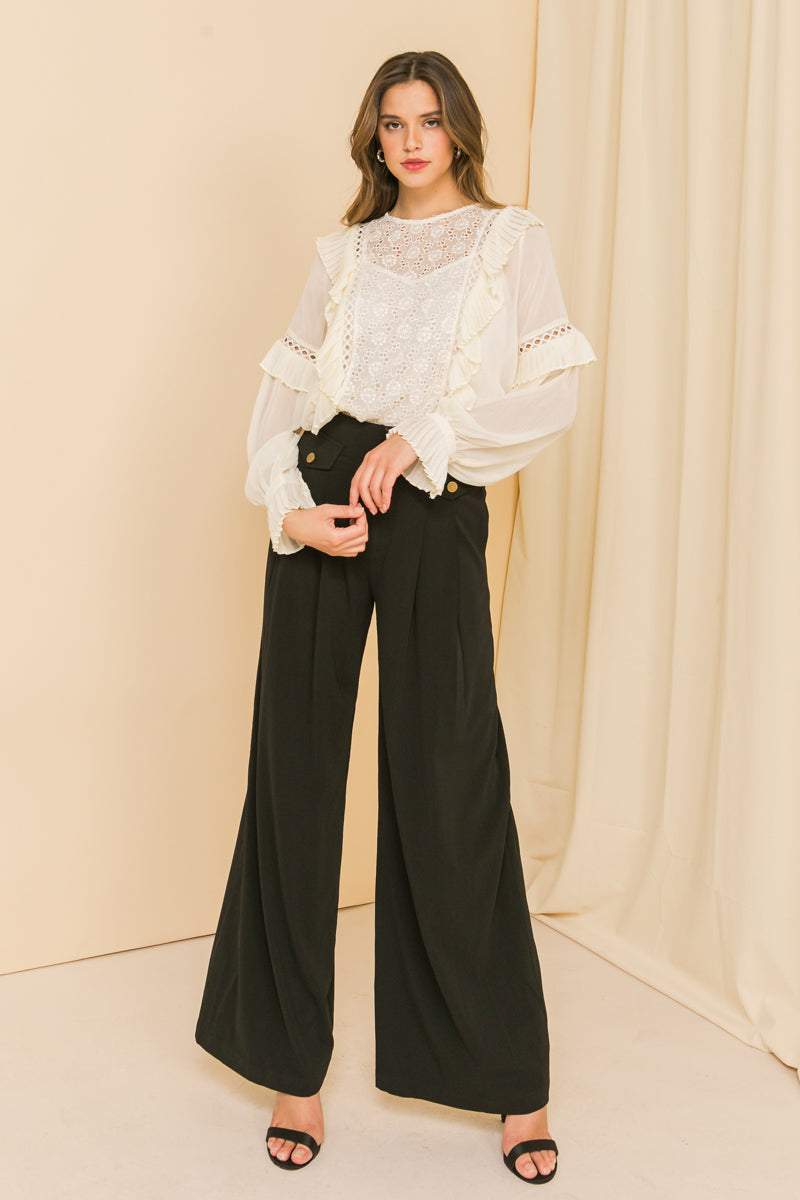 HIGH EXPECTATIONS KNIT EYELET TOP Flying Tomato