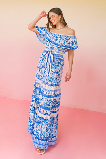 IN THE ARTIST'S GARDEN WOVEN MAXI DRESS