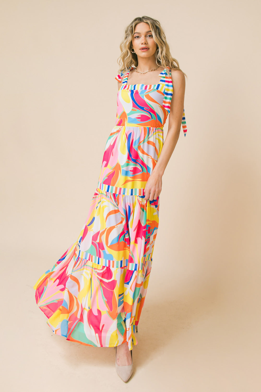 TEA PARTY WOVEN MAXI DRESS Flying Tomato