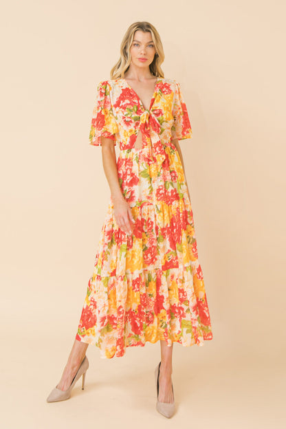 AFTERNOON ANGEL WOVEN MIDI DRESS