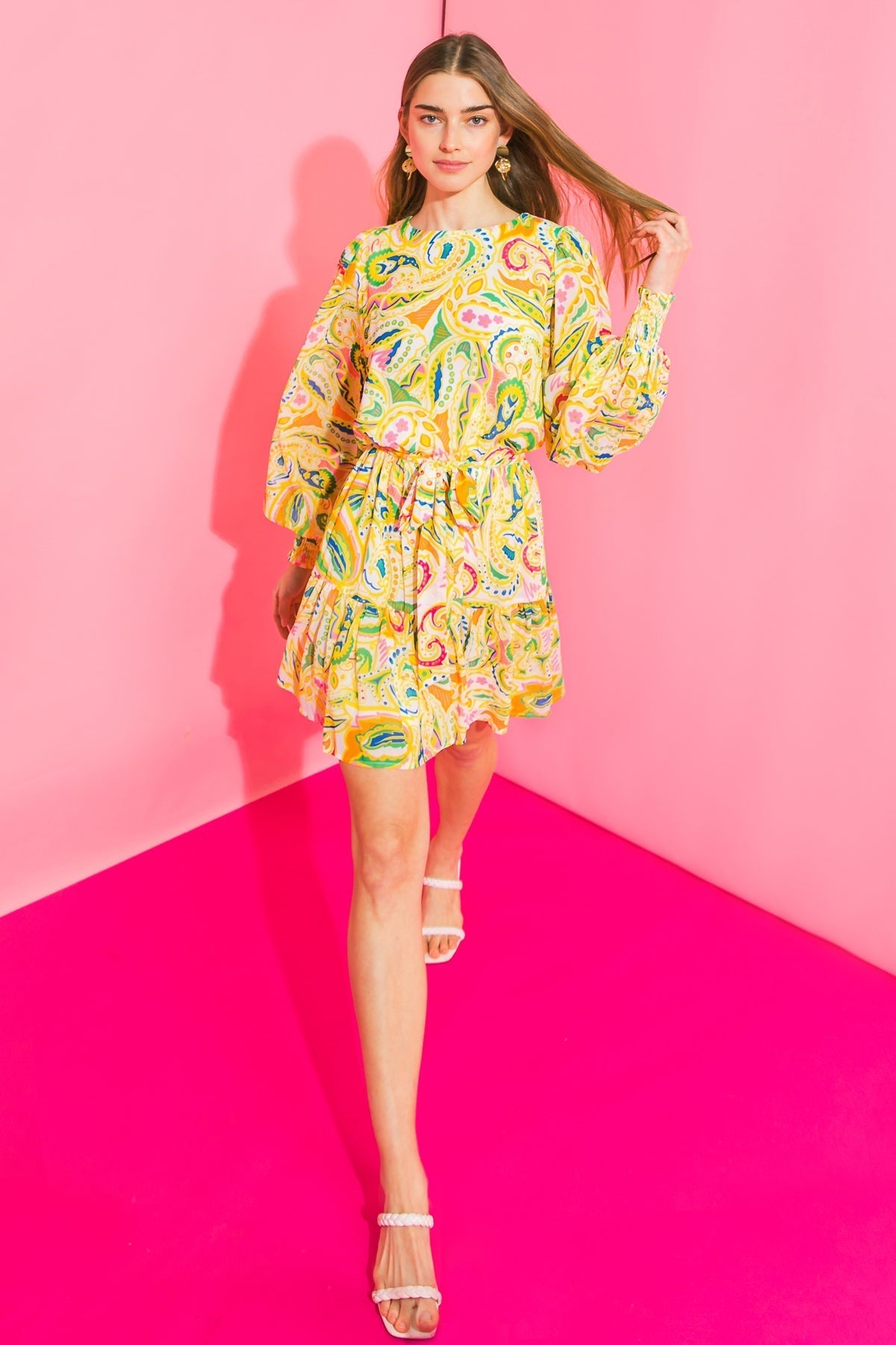 WISH FOR MORE WOVEN MINI DRESS Flying Tomato