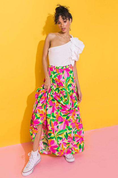 NAPA ESCAPE TIERED POPLIN SKIRT