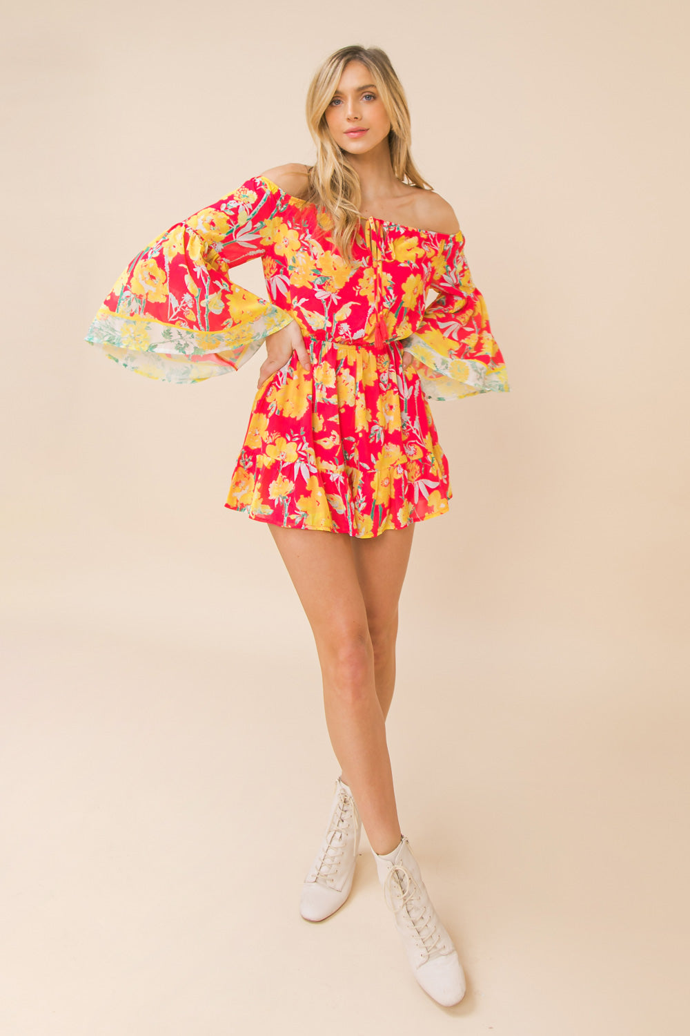 LOVE'S CALLING WOVEN ROMPER Flying Tomato