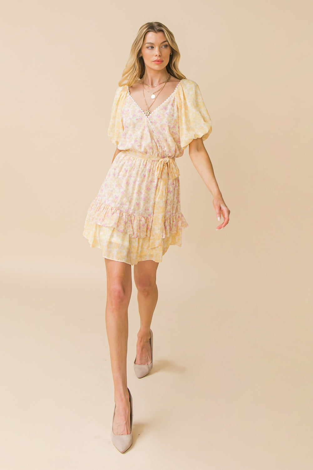 TRUE TREND WOVEN MINI DRESS