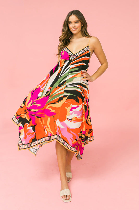 SIMPLE MELODY FLORAL HANKY DRESS Flying Tomato