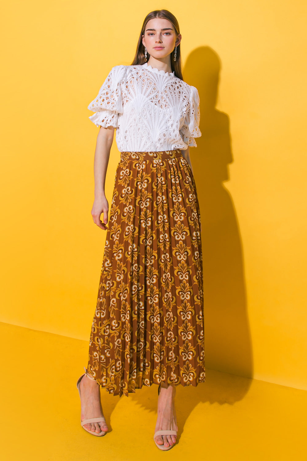 GUEST OF HONOR WOVEN MIDI SKIRT