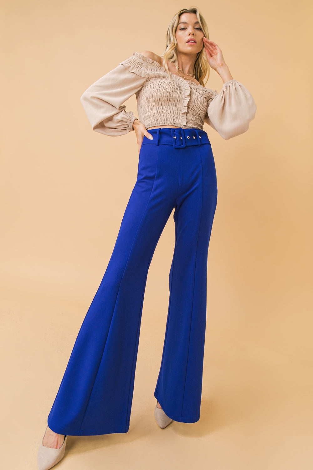COUNTDOWN THE HOURS WOVEN FLARED PANTS Flying Tomato