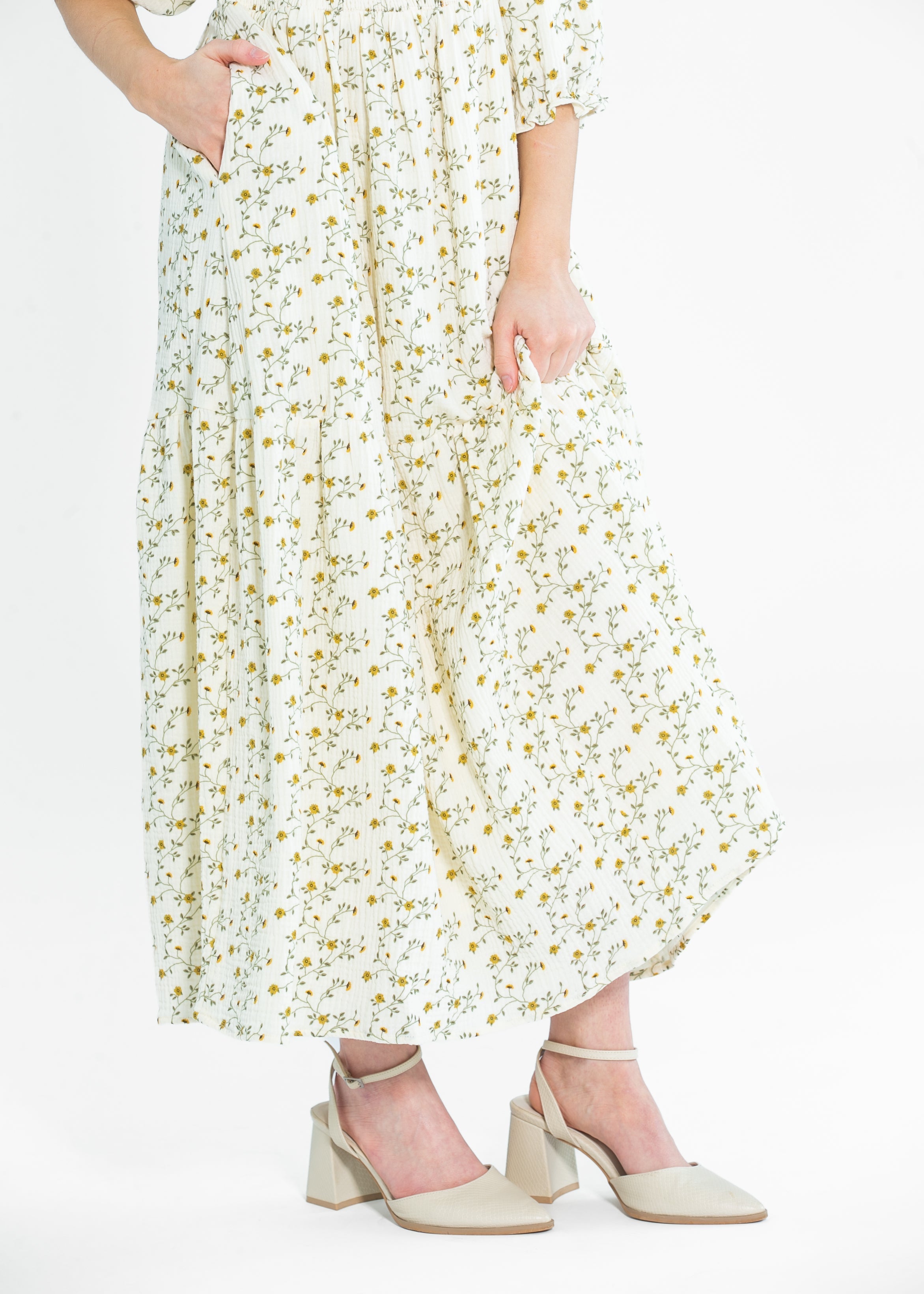 Flora Smocked Midi Dress Inherit Co.