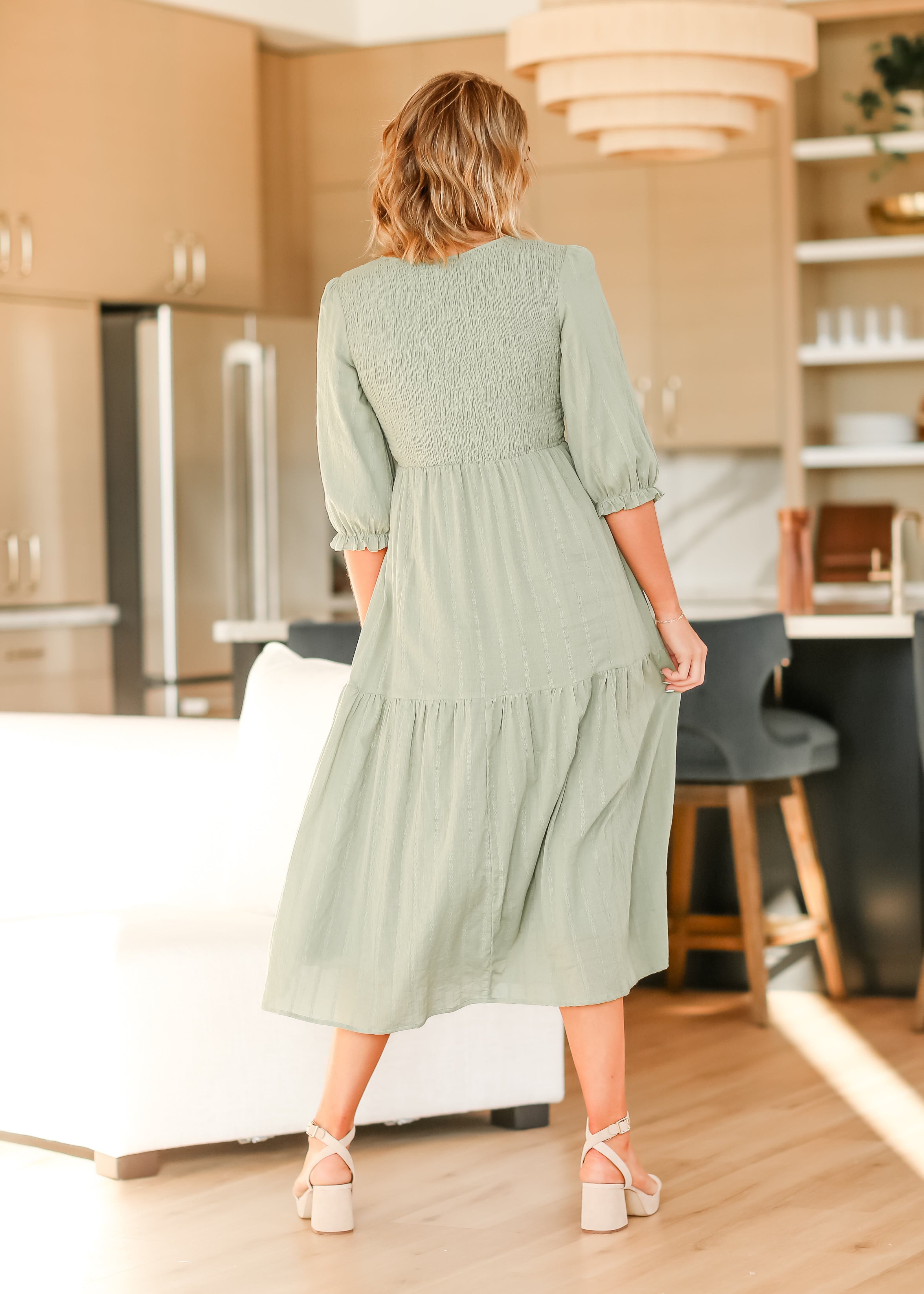 Flora Smocked Midi Dress Inherit Co.