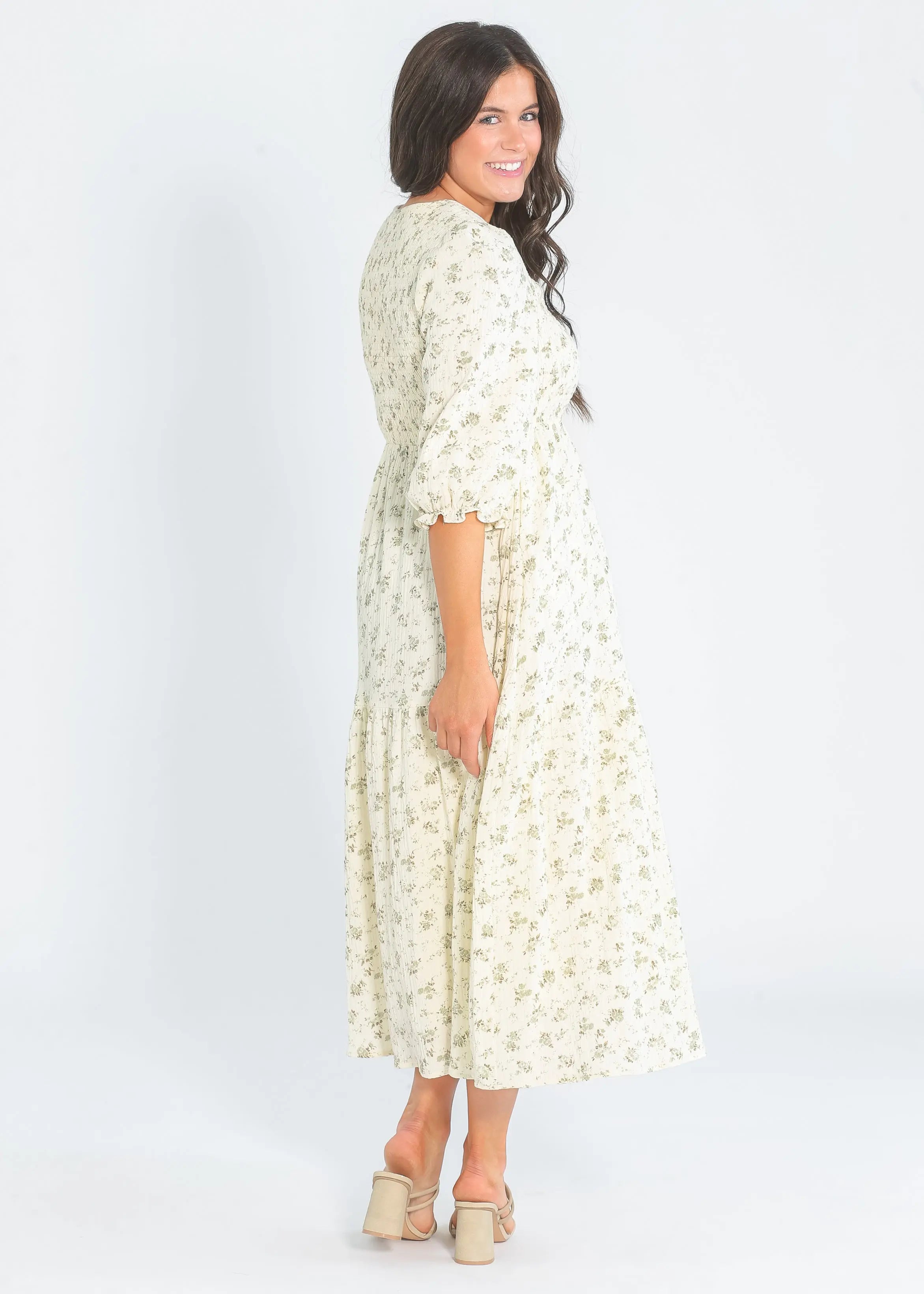 Flora Smocked Midi Dress Inherit Co.