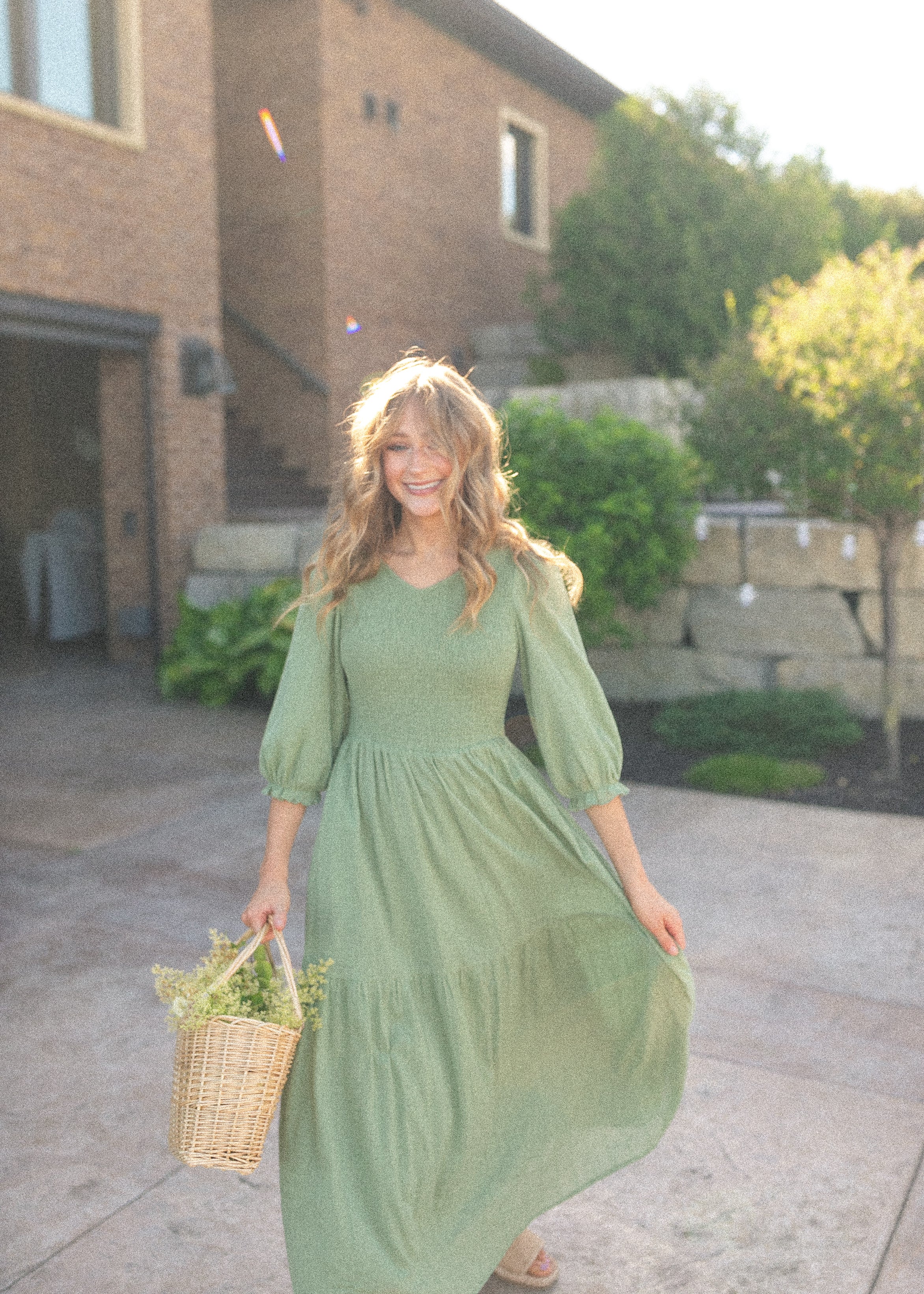 Flora Smocked Midi Dress Inherit Co.