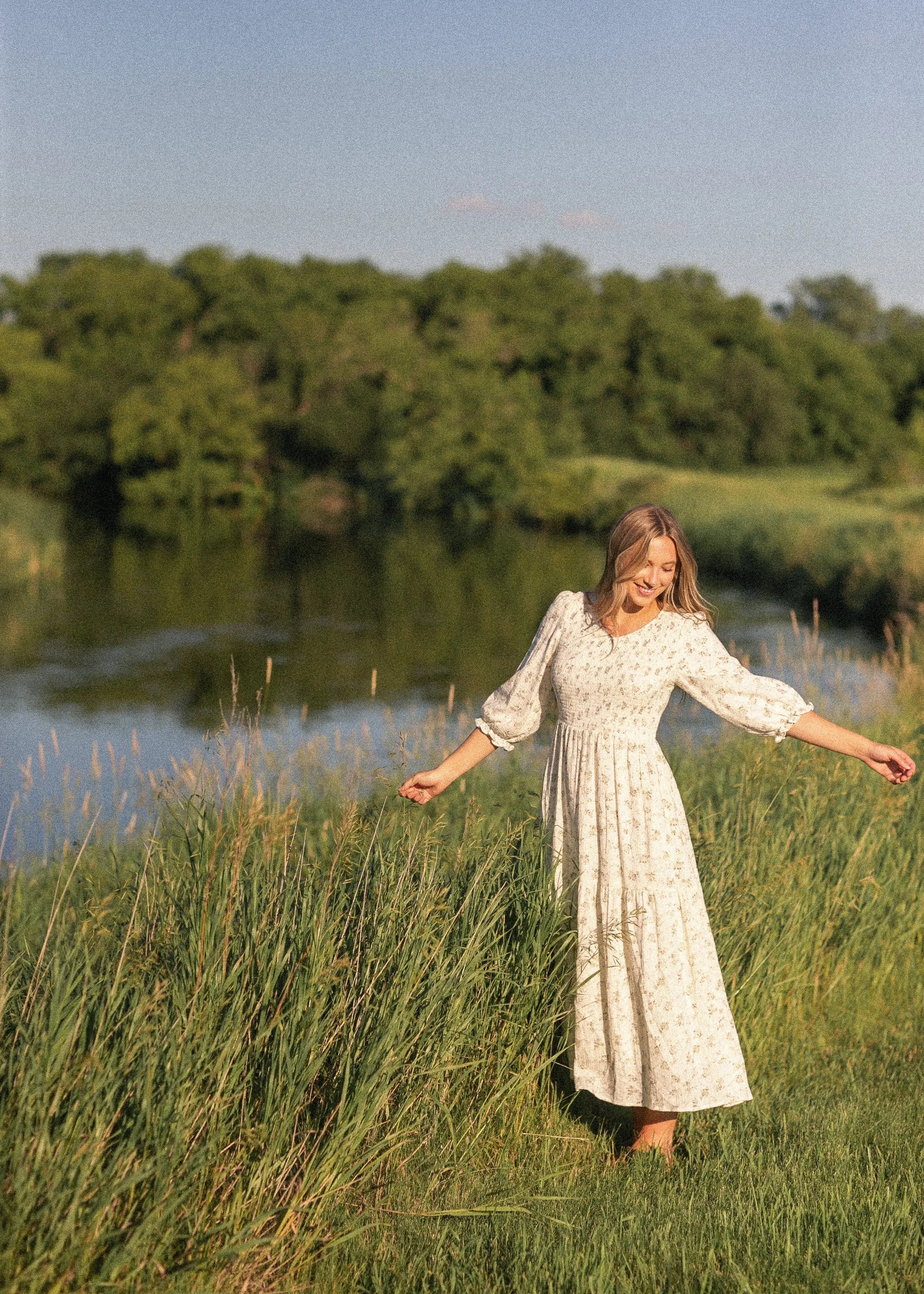 Flora Smocked Midi Dress Inherit Co.
