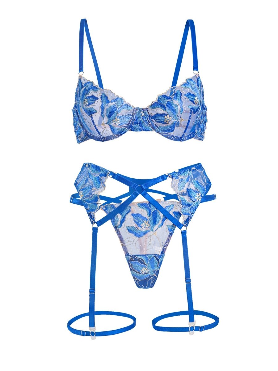 Floral Embroidery Lingerie Set - Love Salve