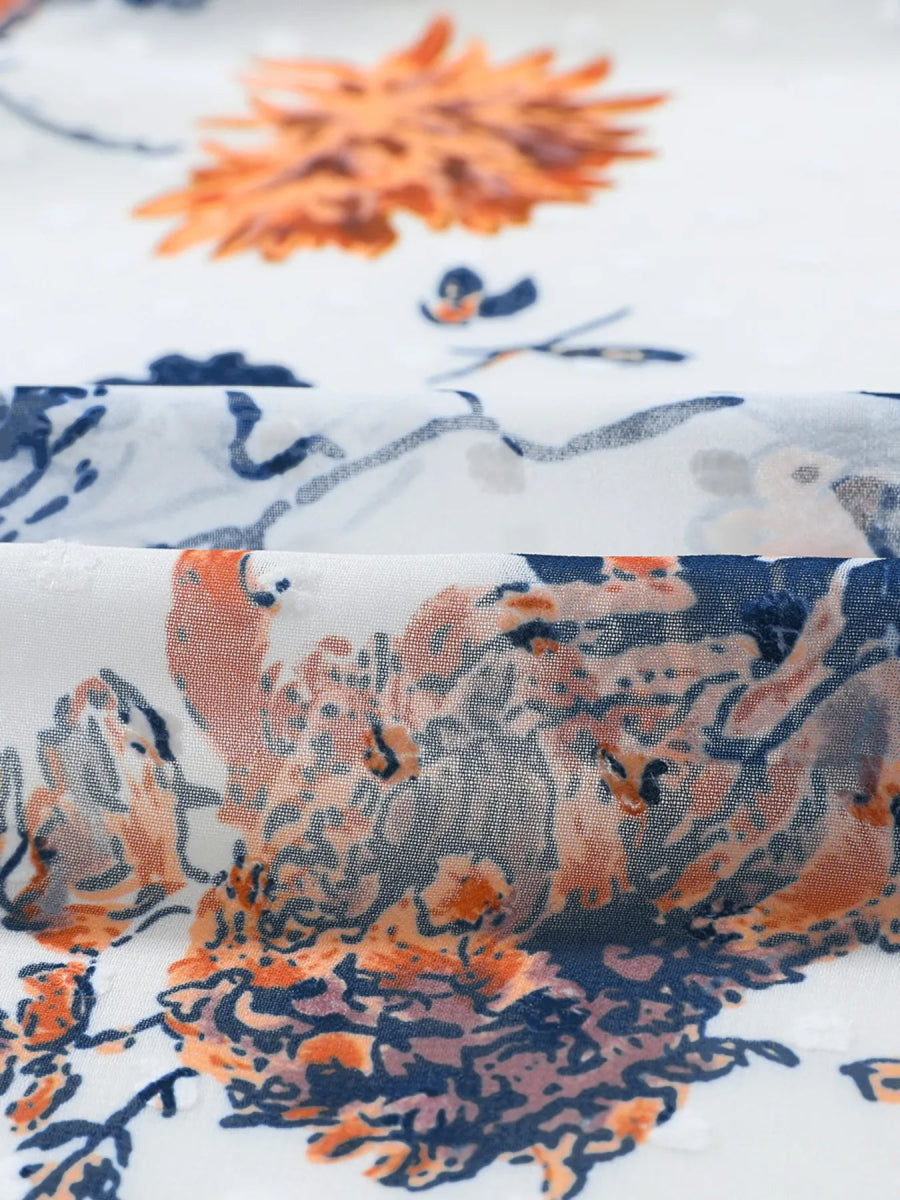 Floral Print Open Front Cover Up - Love Salve